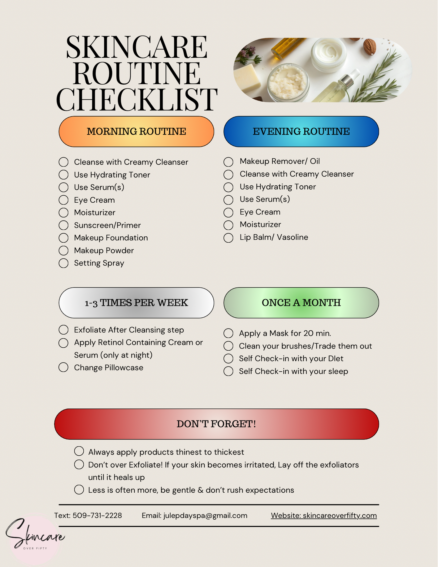 Skincare Routine Checklist