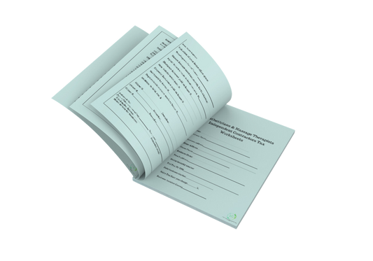 7 page Accounting workbook for Spa Professionals