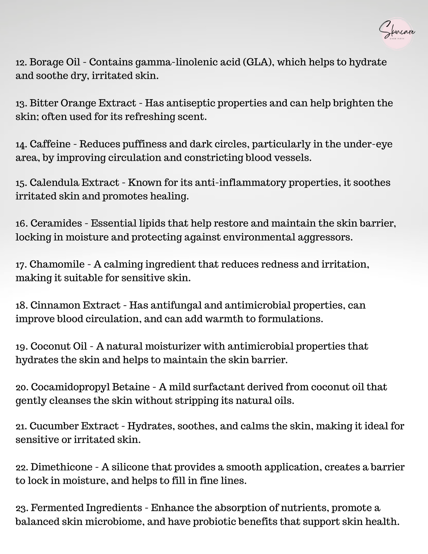 Product Ingredient Glossary